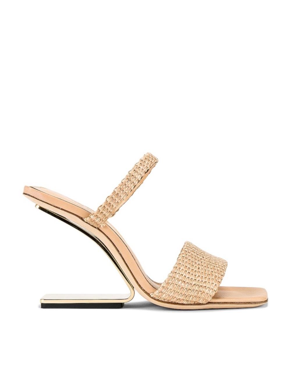 Cult Gaia Rene Braided Sandals Suspended Brass Heel In Gold Wedges Heels Size 39
